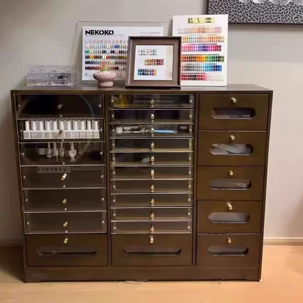 2026Professional Wood Nail Studio Organizer Cabinet 3 2026Professional Wood Nail Studio Organizer Cabinet - Image 3