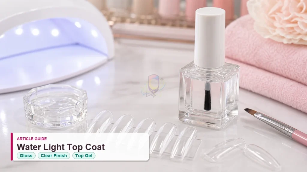 water light top coat glossy nail sets compact article guide