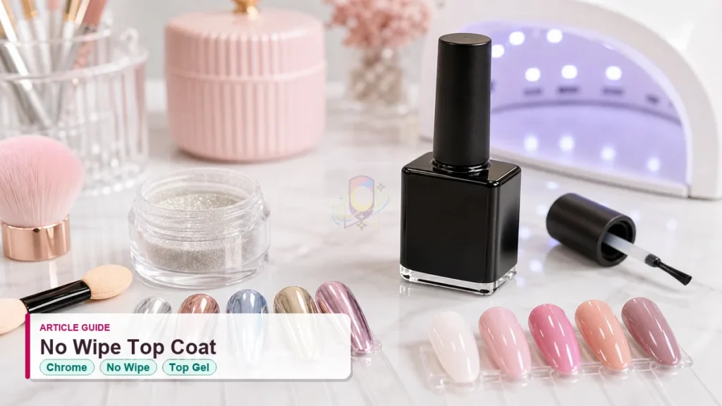 No Wipe Top Coat Guide for Chrome and Gel Polish 10 no wipe top coat chrome gel polish compact article guide