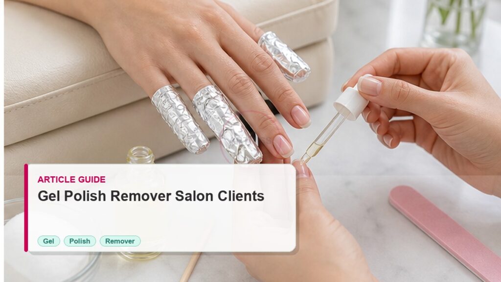 Gel Polish Remover Guide for Salon Clients photorealistic article cover for Artmiss nail salon buyers