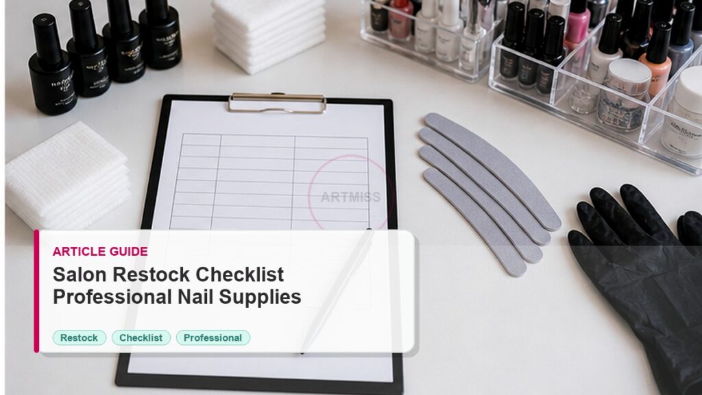 Salon Restock Checklist for Professional Nail Supplies 10 Salon Restock Checklist for Professional Nail Supplies photorealistic article cover for Artmiss nail salon buyers