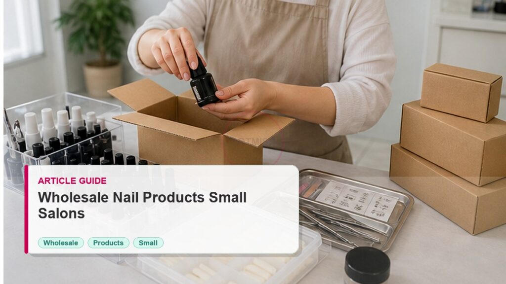 Wholesale Nail Products Guide for Small Salons 8 Wholesale Nail Products Guide for Small Salons photorealistic article cover for Artmiss nail salon buyers