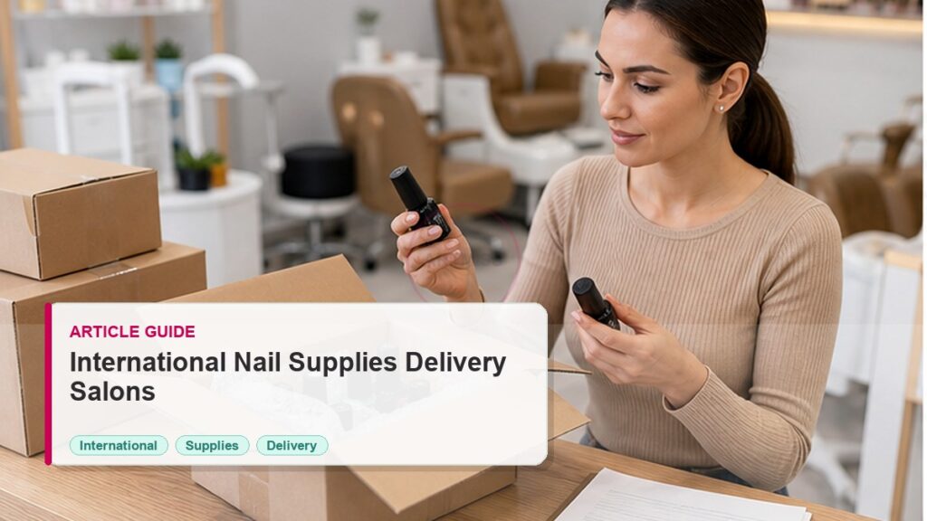 International Nail Supplies Delivery Guide for Salons 6 International Nail Supplies Delivery Guide for Salons photorealistic article cover for Artmiss nail salon buyers