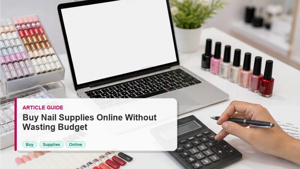 How to Buy Nail Supplies Online Without Wasting Budget 5 How to Buy Nail Supplies Online Without Wasting Budget photorealistic article cover for Artmiss nail salon buyers