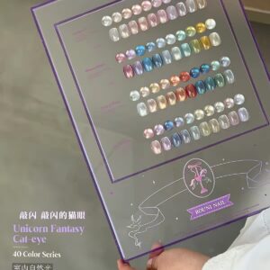 ROUNI Unicorn Fantasy Cat Eye gel polish No.01 to No.40 full set color chart with correct No.29