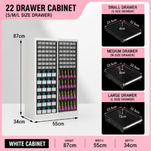 Steel Practical Multi-Drawer Nail Art Storage Cabinet-Large Space