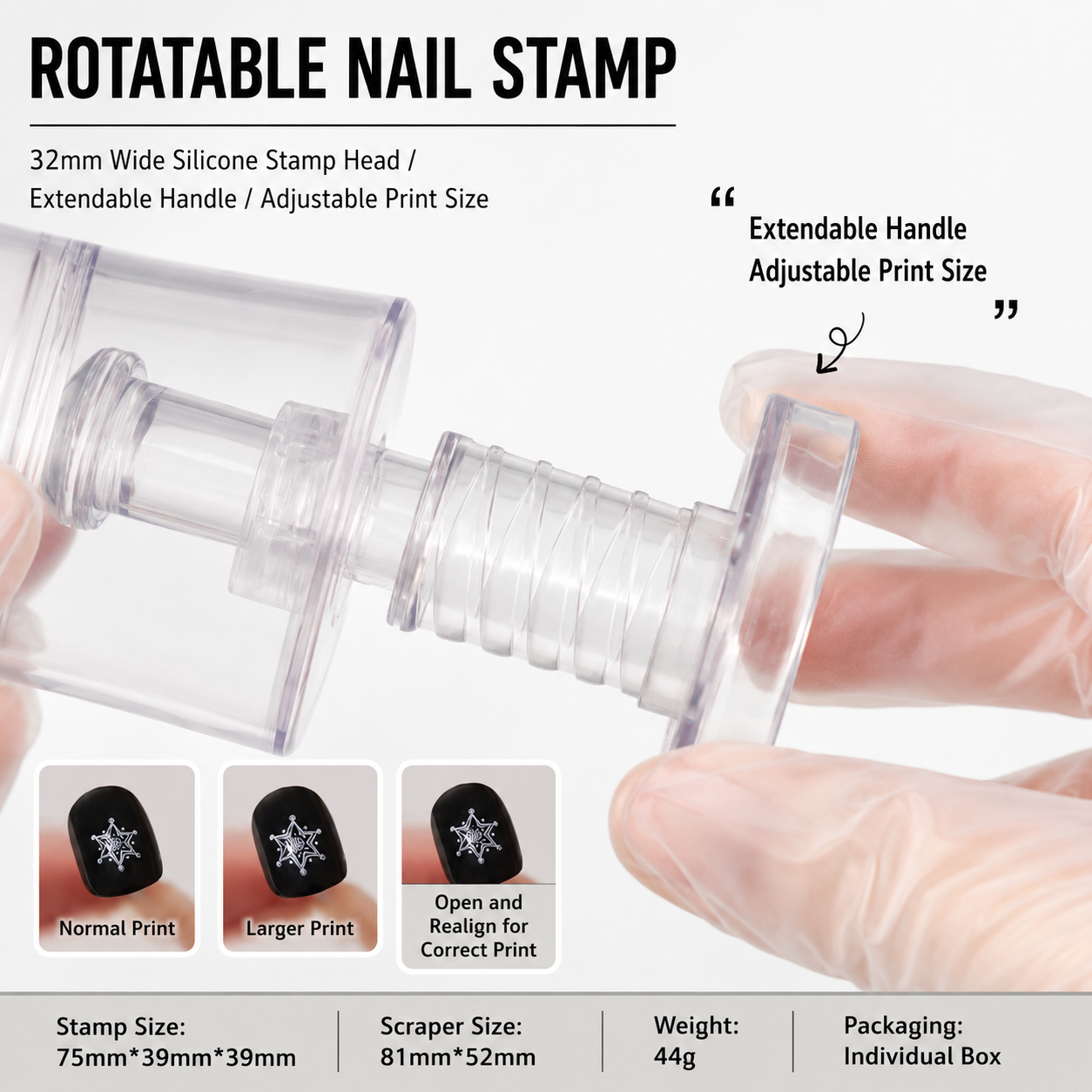 Professional Adjustable Twist & Zoom Clear Jelly Nail Stamper Set 4 Professional Adjustable Twist & Zoom Clear Jelly Nail Stamper Set - Image 4