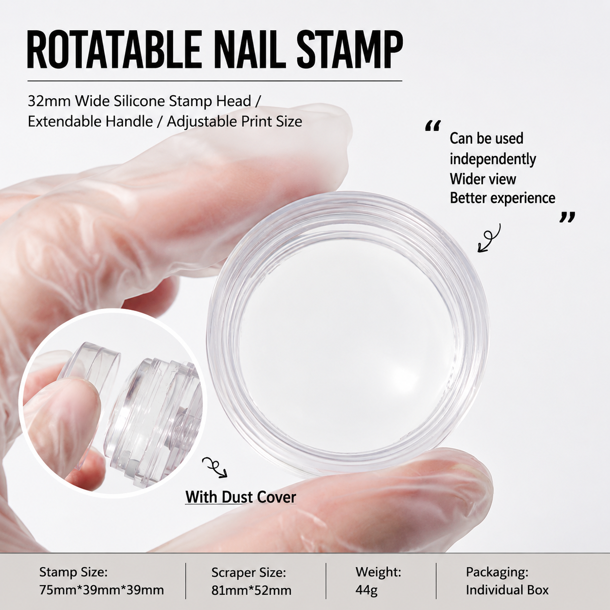 Professional Adjustable Twist & Zoom Clear Jelly Nail Stamper Set 2 Professional Adjustable Twist & Zoom Clear Jelly Nail Stamper Set - Image 2
