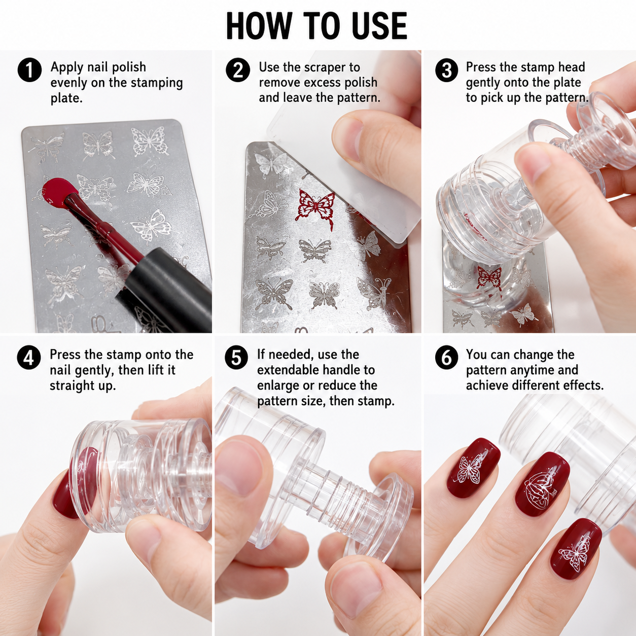 Professional Adjustable Twist & Zoom Clear Jelly Nail Stamper Set 3 Professional Adjustable Twist & Zoom Clear Jelly Nail Stamper Set - Image 3
