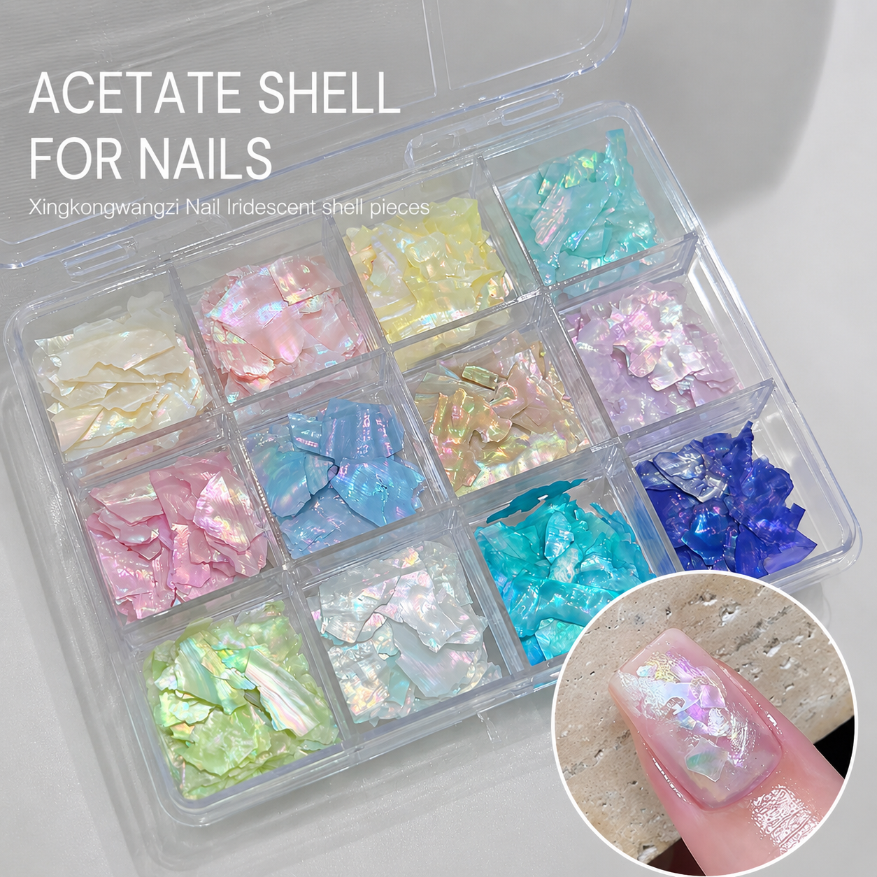 Aurora Crushed Shell Flakes for Nail Decoration 1 Aurora Crushed Shell Flakes for Nail Decoration