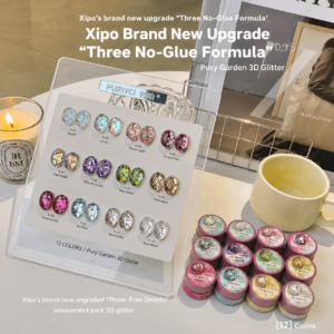 3 Free Nail Products 13 PURIYCI 12-Color 3D Glitter Flakes Gel Set-3-Free