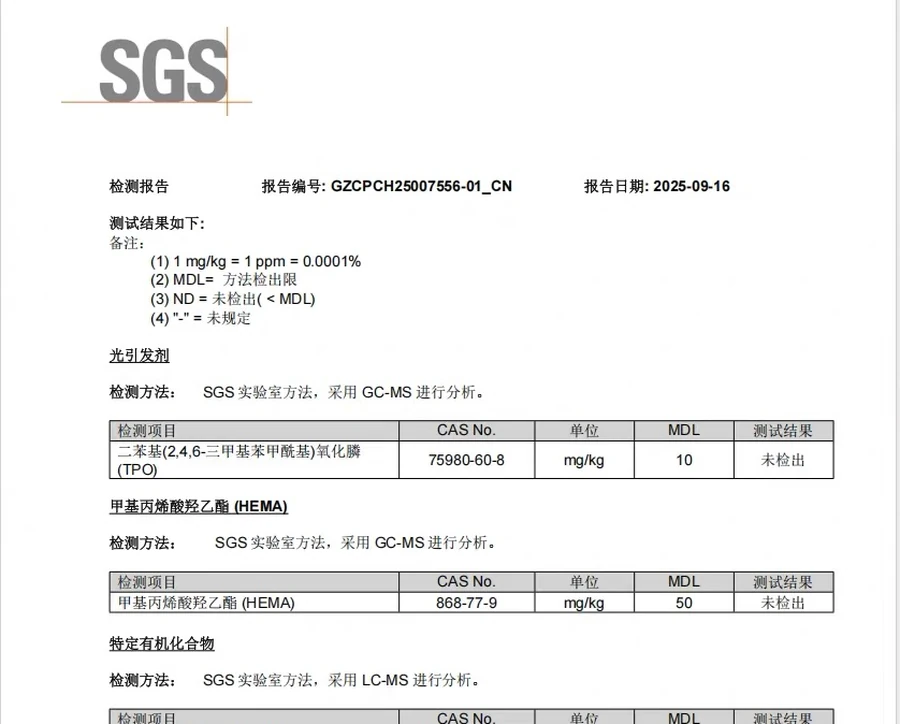 SGS TPO HEMA and TMPTA report preview