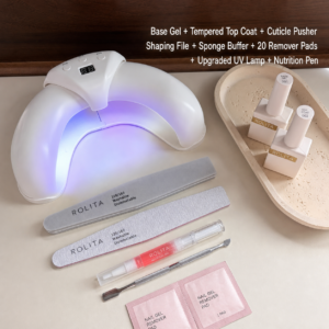 Beginner Nail Kit with UV Lamp, Base Gel & Top Coat Starter Set