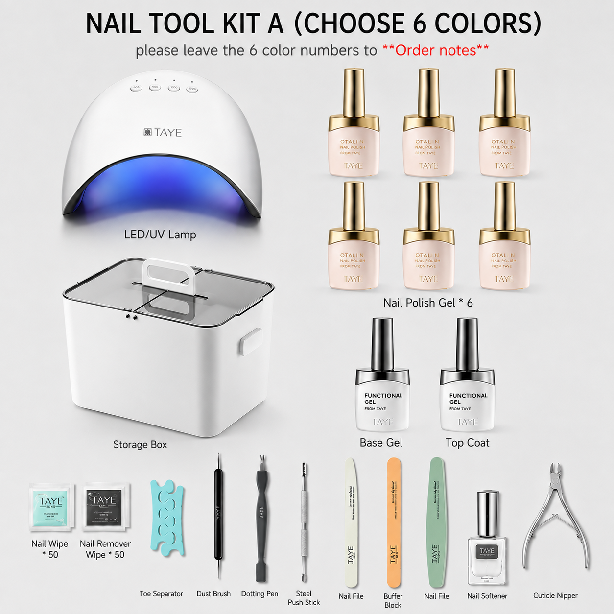 TAYE Professional All-In-One Beginner Nail Kit Collection 1 TAYE Professional All-In-One Beginner Gel Nail Tool Kit