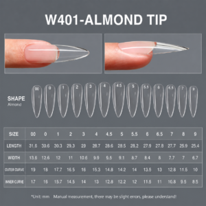 Almond Shape Full Coverage Gel Nail Tips appearance