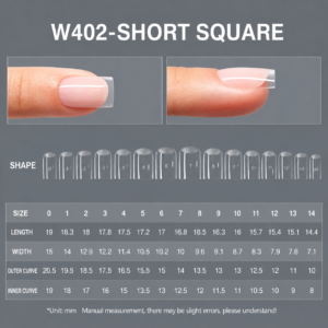 Short Square Full Coverage Gel Nail Tips appearance