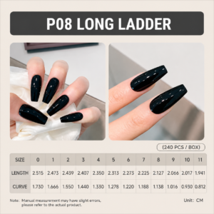 Long Coffin Press-On Nail Tips appearance