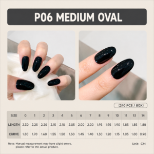 Medium Oval Press-On Nail Tips appearance