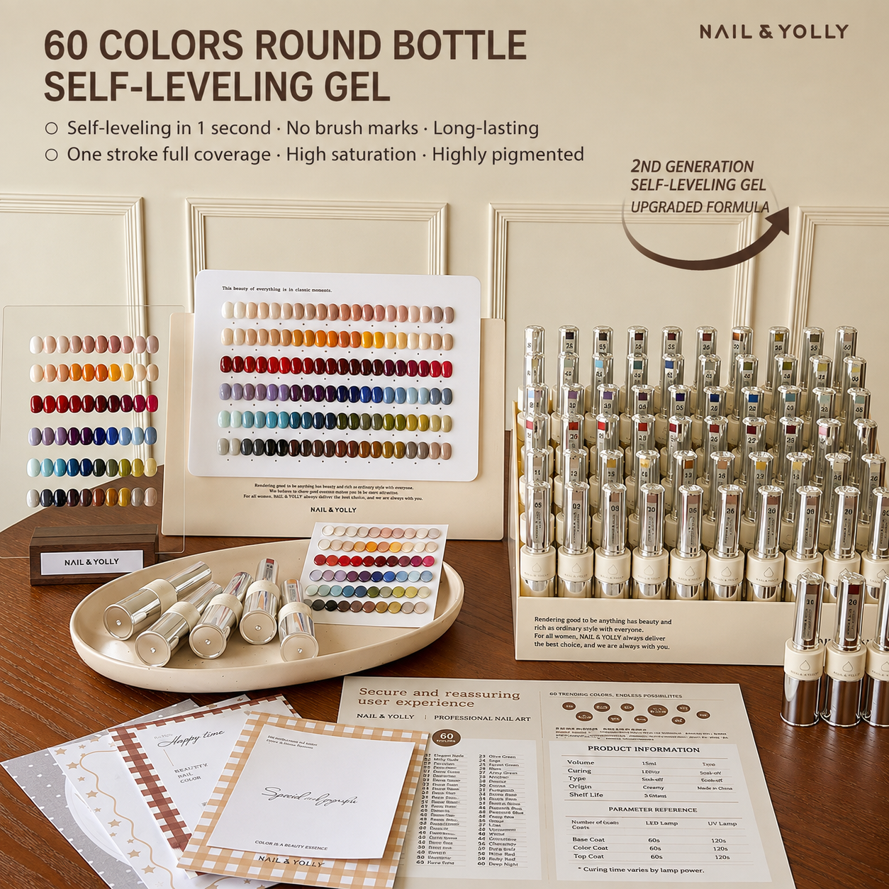 NAIL & YOLLY 60 Colors Self-Leveling Gel Polish Set 2 NAIL & YOLLY 60 Colors Self-Leveling Gel Polish Set - Image 2