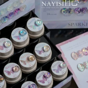 24 color Sparkling Sequins Glitter Gel