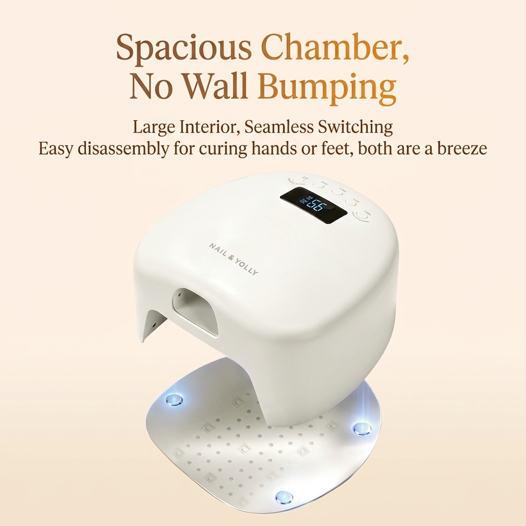NAIL & YOLLY Puff Puff dual-chamber nail lamp with removable base for hand and foot curing
