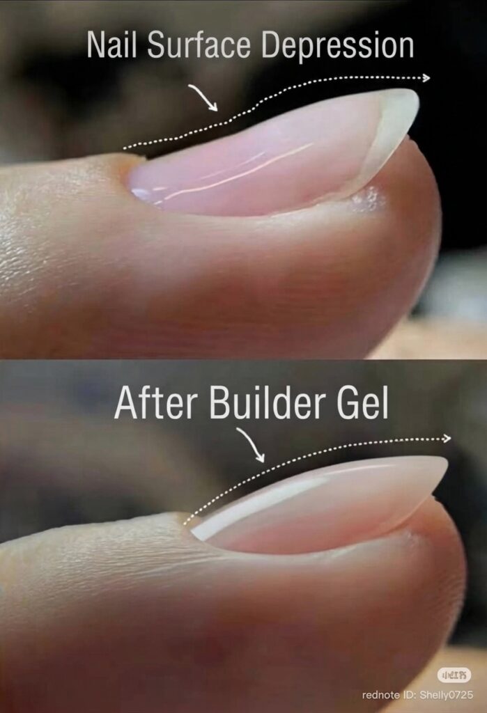 How is the nail looks like before builder gel and after